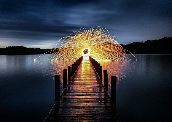 Coniston jetty, after dark