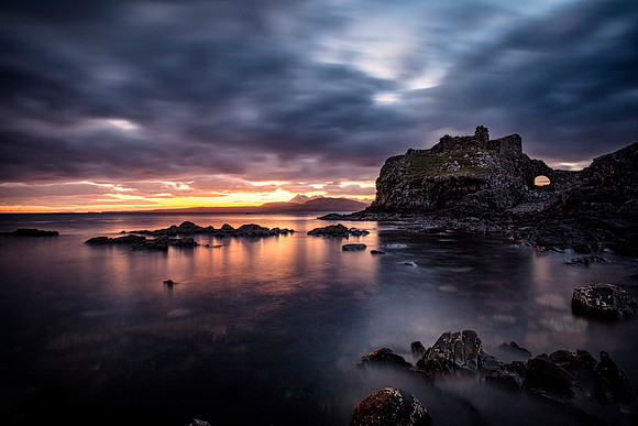 Dunscaith Castle sunset LE R Castle of full