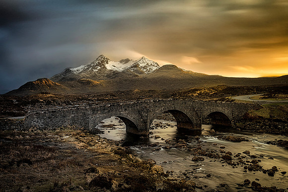 Sunset at Sligachan bridge RW